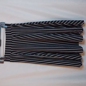 SHEIN Women's Black & White Stripe Flare Skirt. Size S.